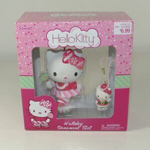 HELLO KITTY Vintage Christmas Decoration Ornament In Original Box 2 Piece Set